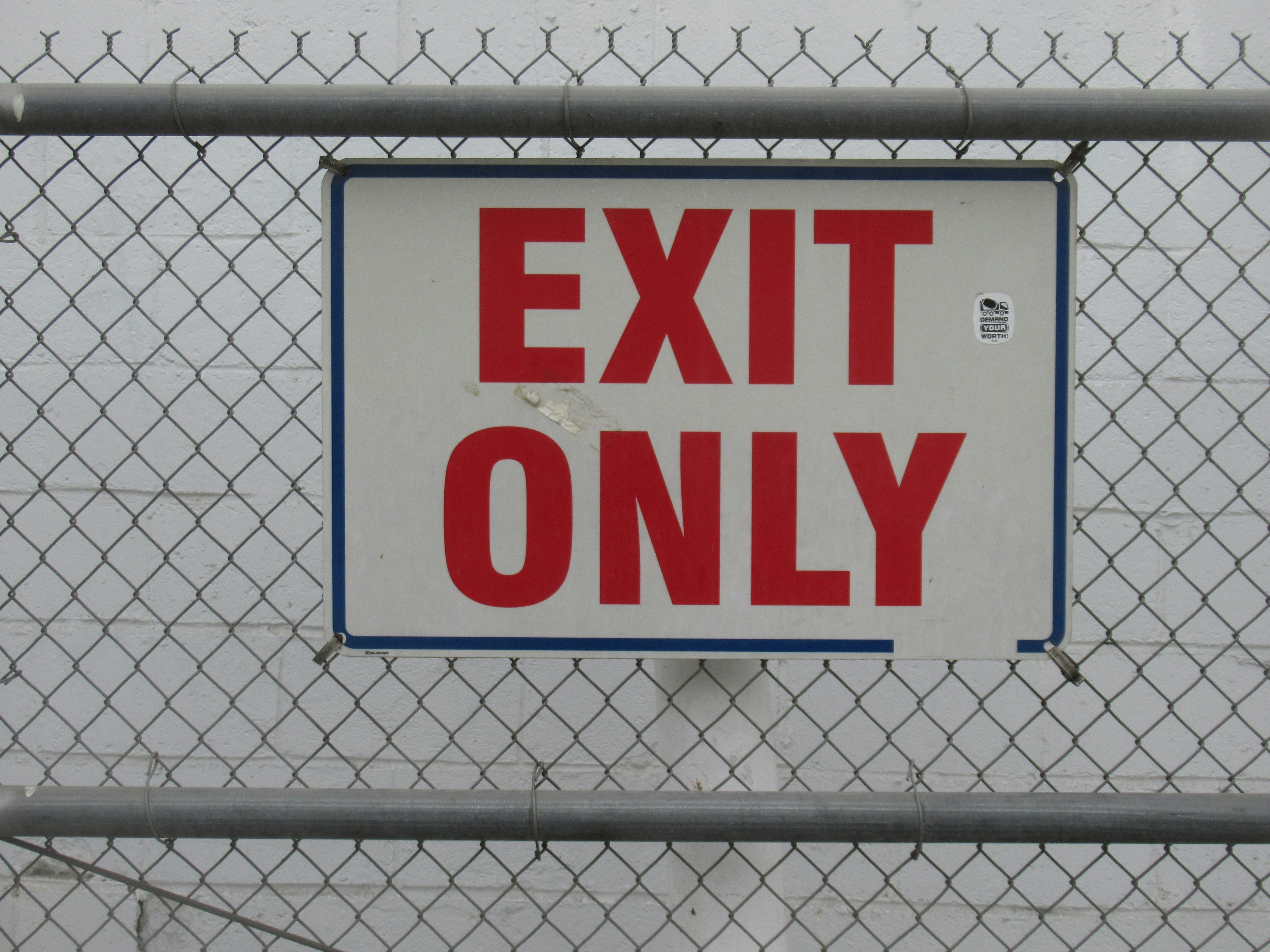 Sign saying Exit Only