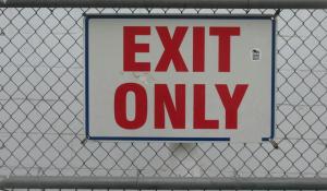 Sign saying Exit Only